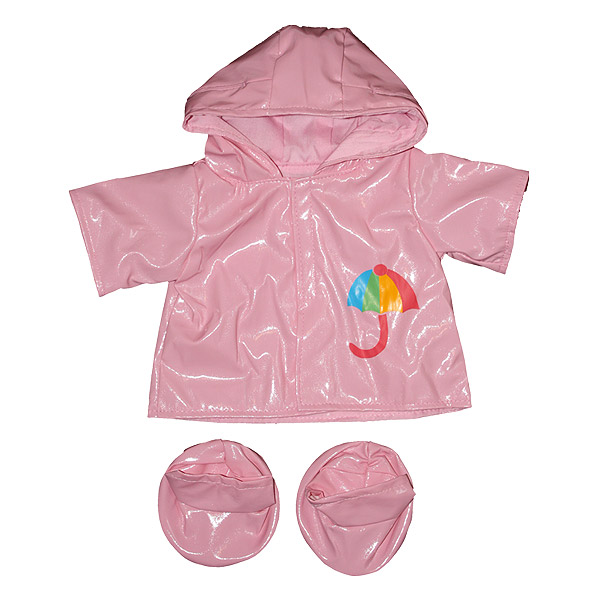 Berefijn - Teddy Mountain - build a bear - Lier - jas - laarzen - kleding - pink - paraplu