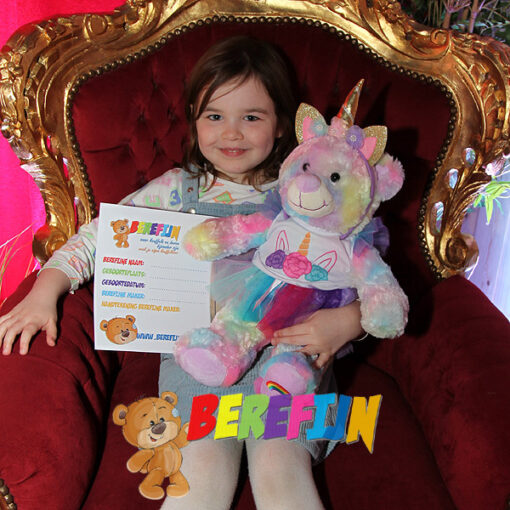 Créez votre propre ours en peluche arc-en-ciel, l'ours arc-en-ciel avec une belle tenue d'habillage de licorne