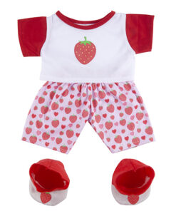 Berefijn - Teddy Mountain - Lier - build a bear - kleding - slapen - pantoffels - strawberry