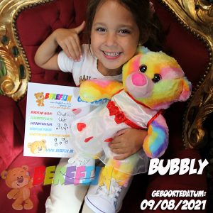 Berefijn knuffeldier Bubbly – teddybeer - Lier - build a bear workshop - Kerstgeschenk - Eenhoorn - regenboog beer - gekleurde beer