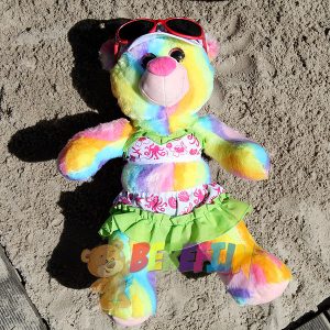 Berefijn knuffeldier Bubbly – teddybeer - Teddy Mountain - Lier- multicolor - glitter - build a bear - maak je eigen knuffelbeer