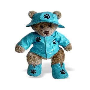 Kuscheltier - Teddybär - Belgien - Bär bauen - Kuschelbär - Stiefel - Kleidung - Hut - Regenmantel - Armeemotiv - Hundepfoten