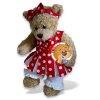 Kuscheltier - Teddybär - Belgien - Bär bauen - Kuschelbär - Polka Dots - Retrokleid - weiße Punkte - Puppenkleidung - für unter dem Baum