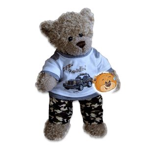 Kuscheltier - Teddybär - Belgien - Bär bauen - Weihnachten - Mach dein eigener kuschelbär - Armee-Motiv - Jeep - Weihnachtsgeschenk