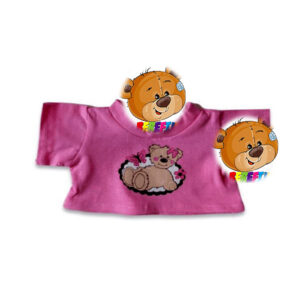 Build a bear workshop - make your own teddy bear - pink shirt - top - birthday party - christmas - girly - care bear - wishing