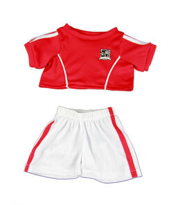 Buy this cute red and white football outfit for your favorite teddy bear and supporting them will be even more fun!