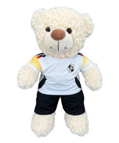 Laat jouw knuffelbeer mee supporteren tijdens het FIFA WK in deze belgië of duitsland voetbal outfit voor knuffelberen. Wees er snel bij op berefijn.be